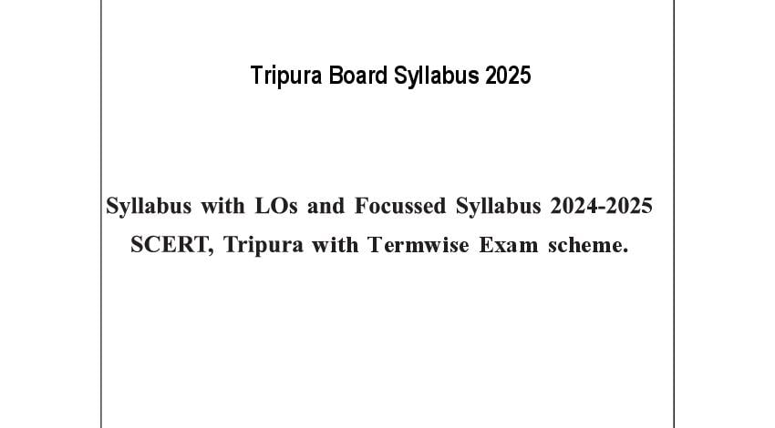 TBSE Class 8 Syllabus 2025 - Page 1