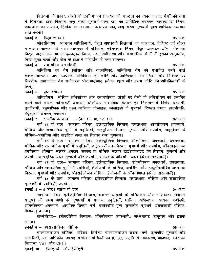 Up Board Syllabus 2023 Class 12 Chemistry Upmsp Syllabus Download Pdf 2448