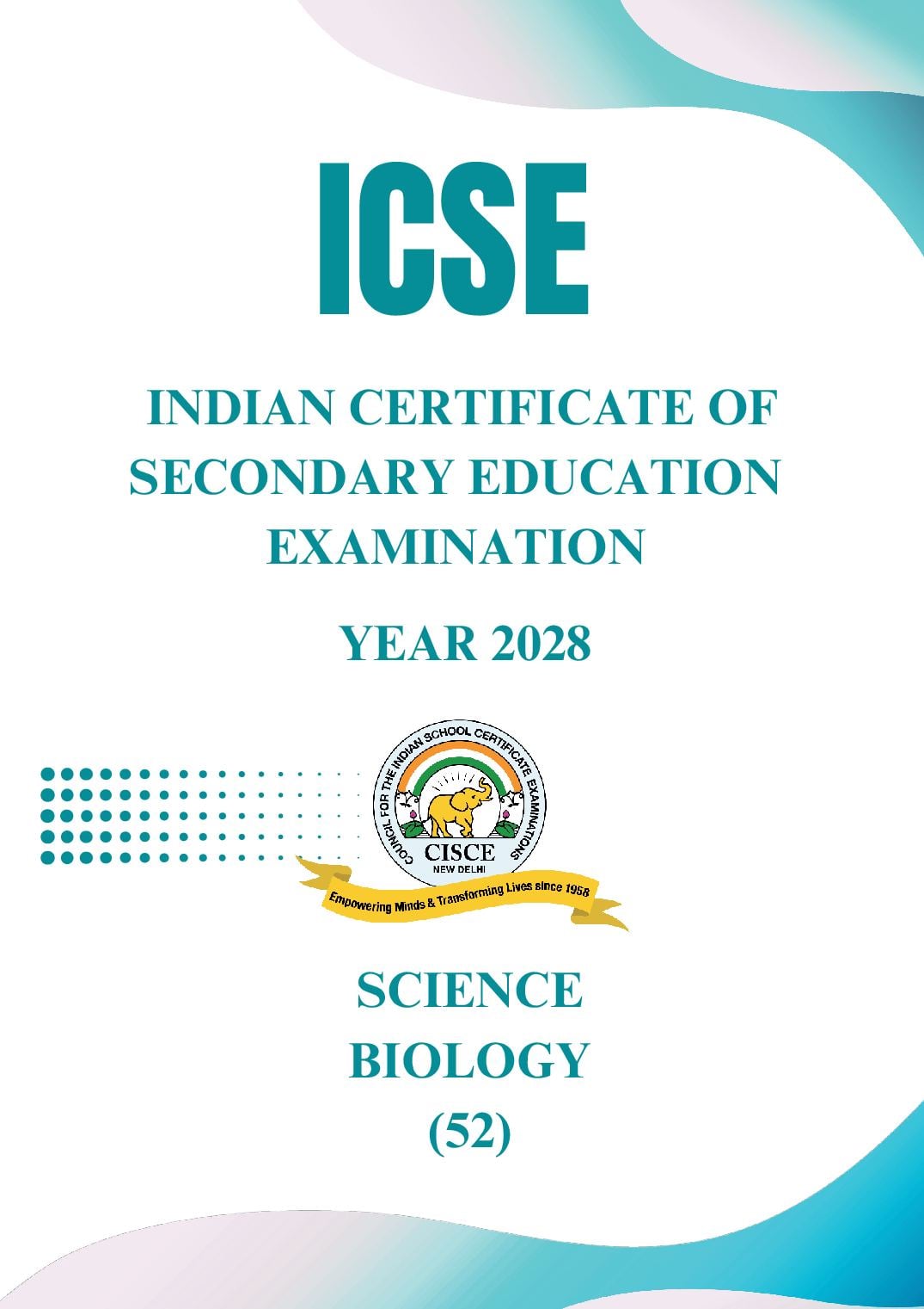 ICSE Class 9 Syllabus 2028 Biology - Page 1 of 7