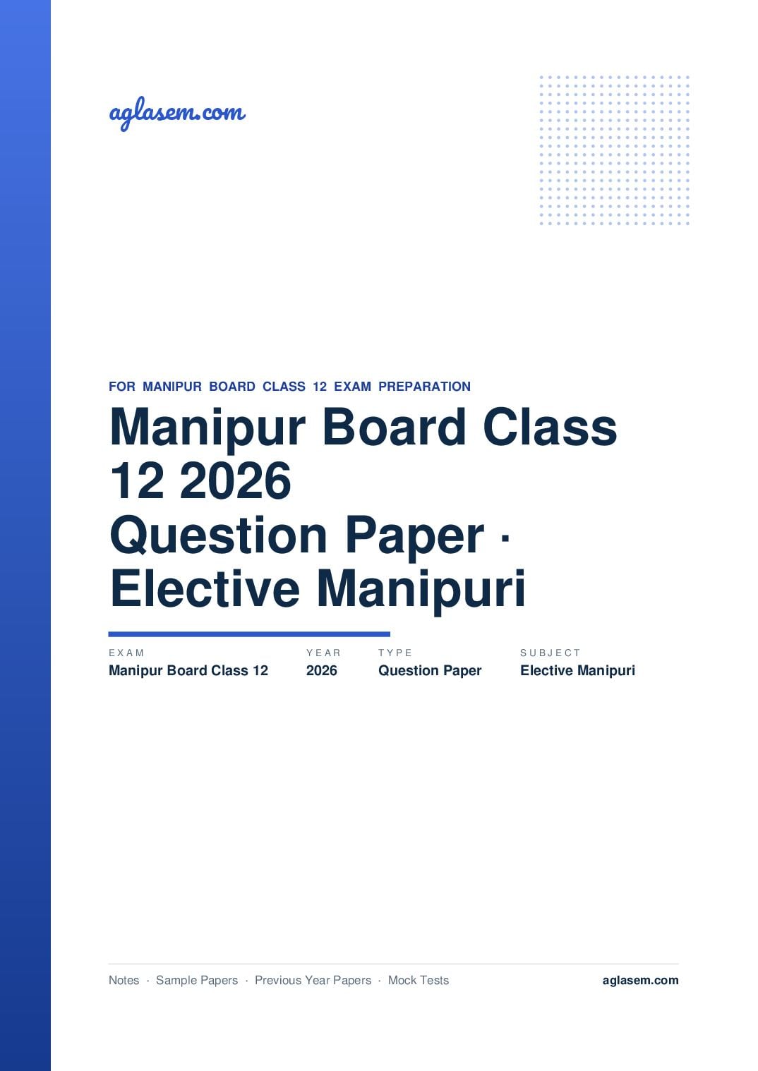 Manipur Board Class 12 Question Paper 2026 for Elective Manipuri - Page 1 of 10
