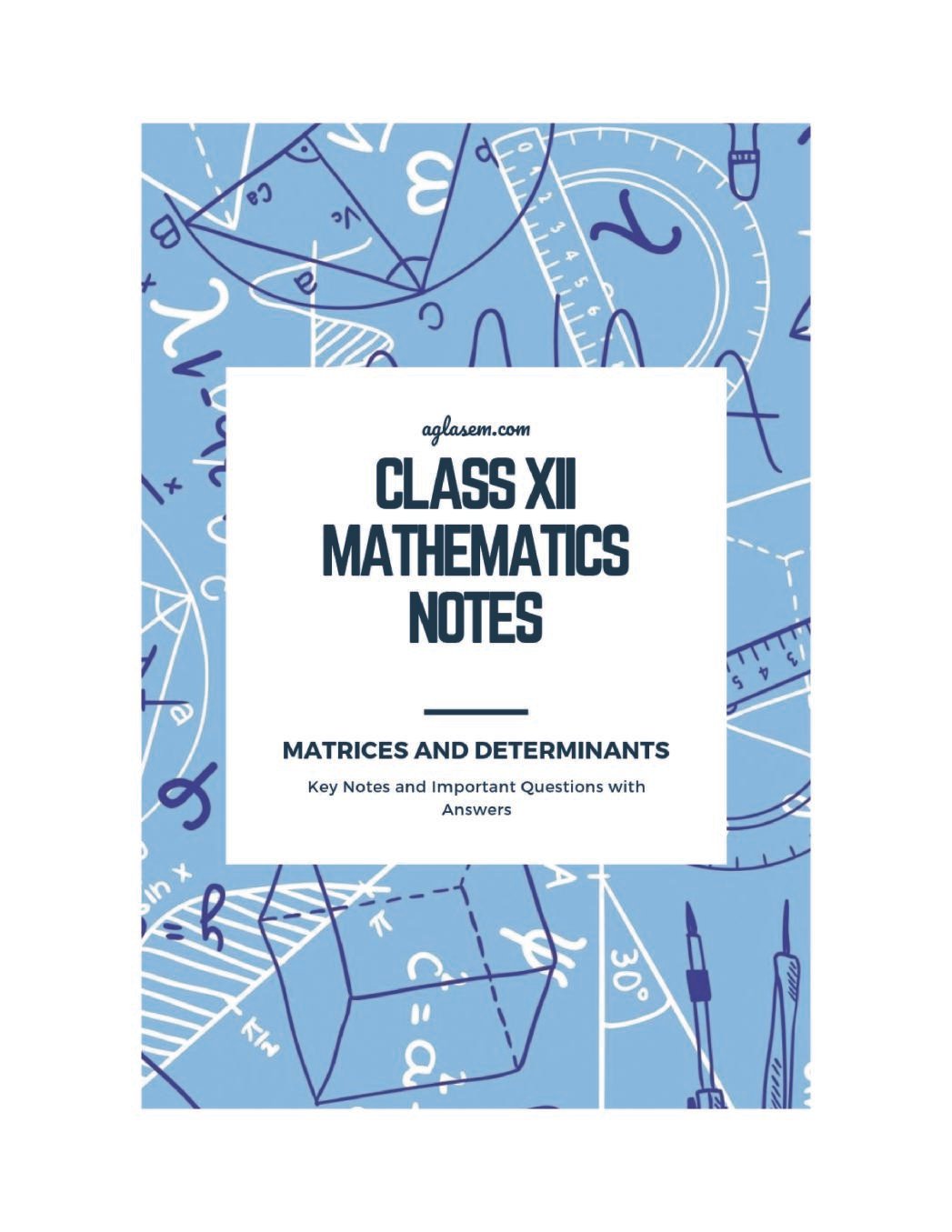 Class 12 Maths Notes for Matrices and Determinants - Page 1