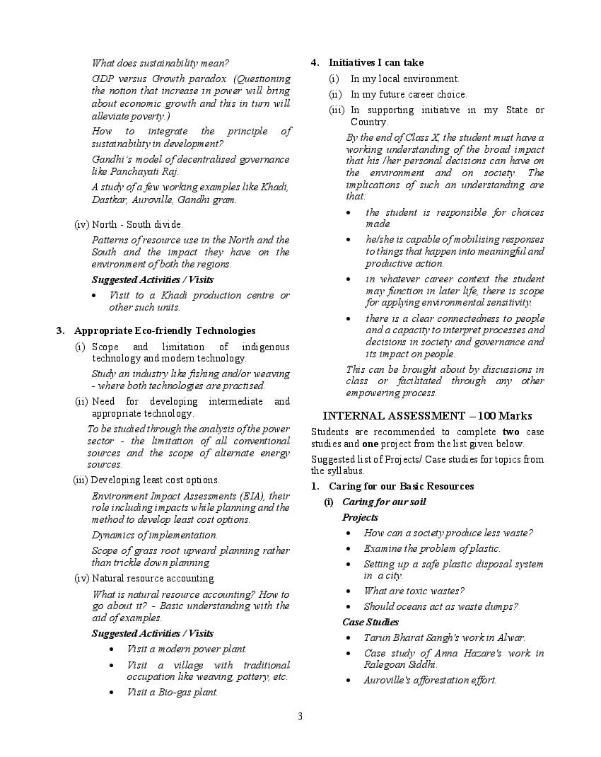 ICSE Environmental Applications Syllabus 2023 for Class 9, Class 10