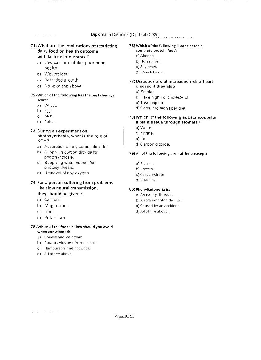 JEMAS PG 2020 Question Paper PDF (12 Course Papers)