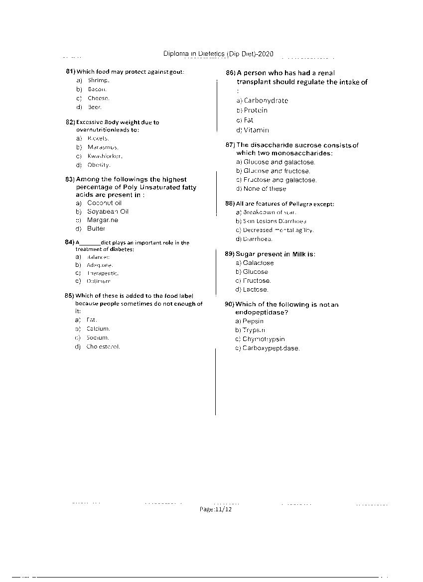 JEMAS PG 2020 Question Paper PDF (12 Course Papers)