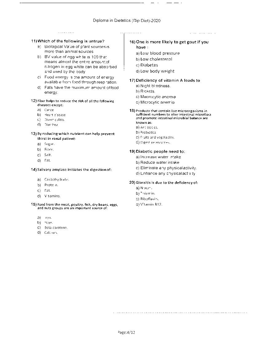 JEMAS PG 2020 Question Paper PDF (12 Course Papers)