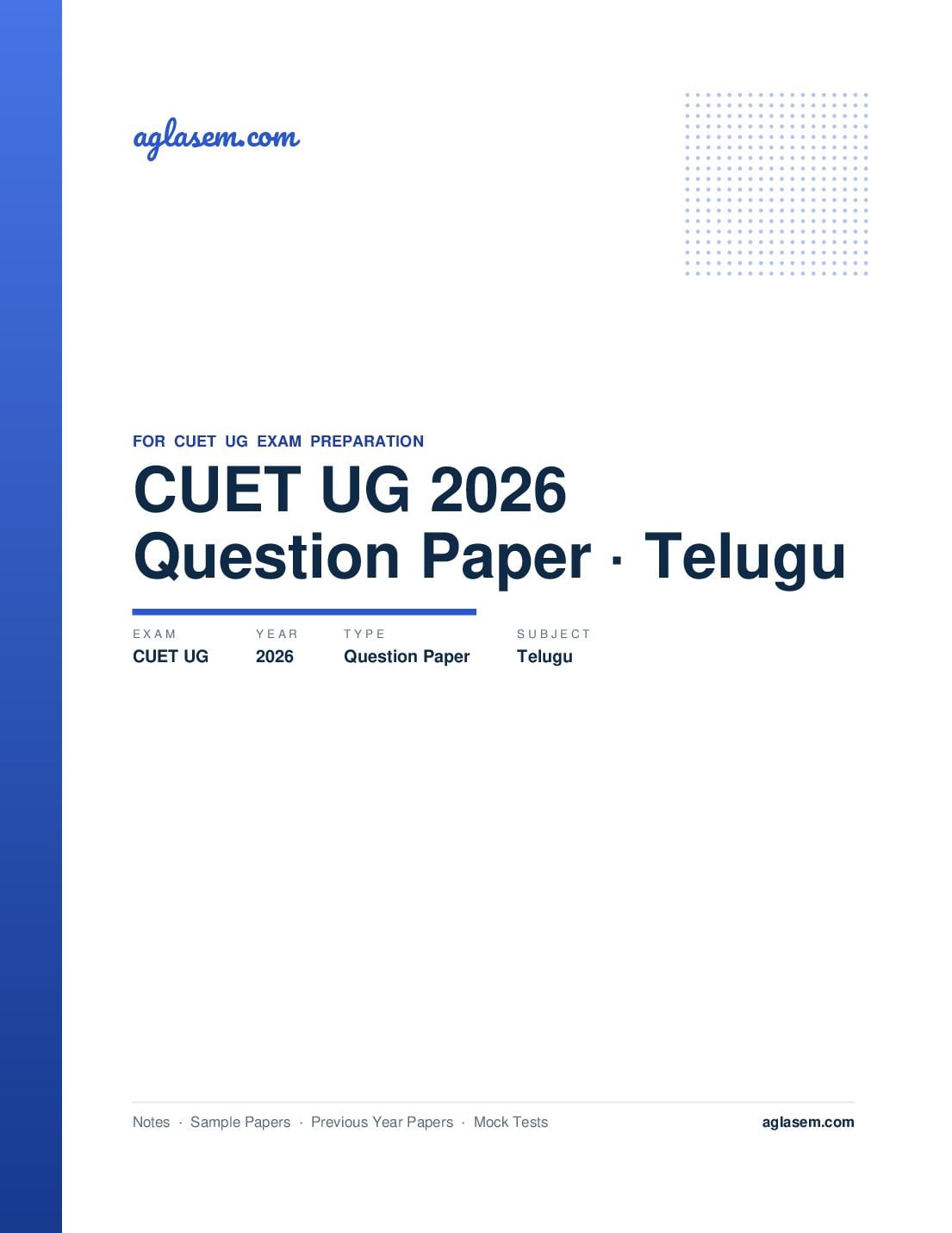 CUET UG 2026 Question Paper Telugu - Page 1 of 55