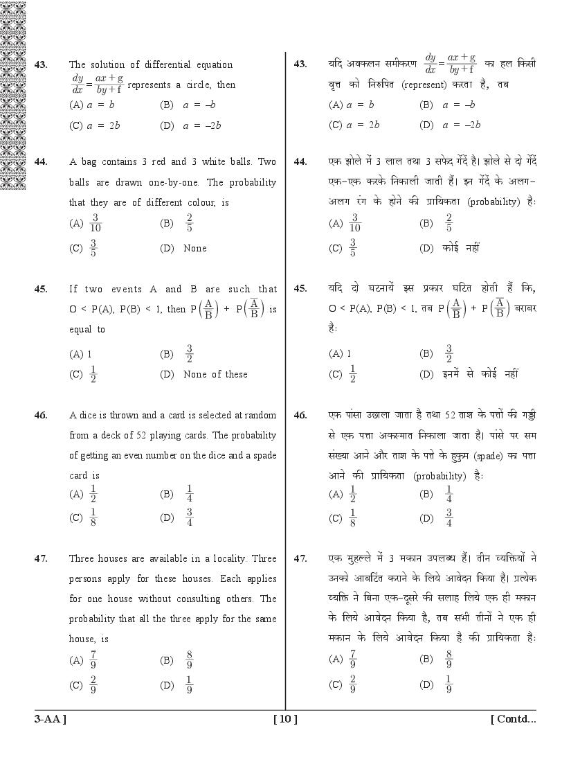 UPSEE Architecture Question Papers PDF (2015-2020) with Answer Keys