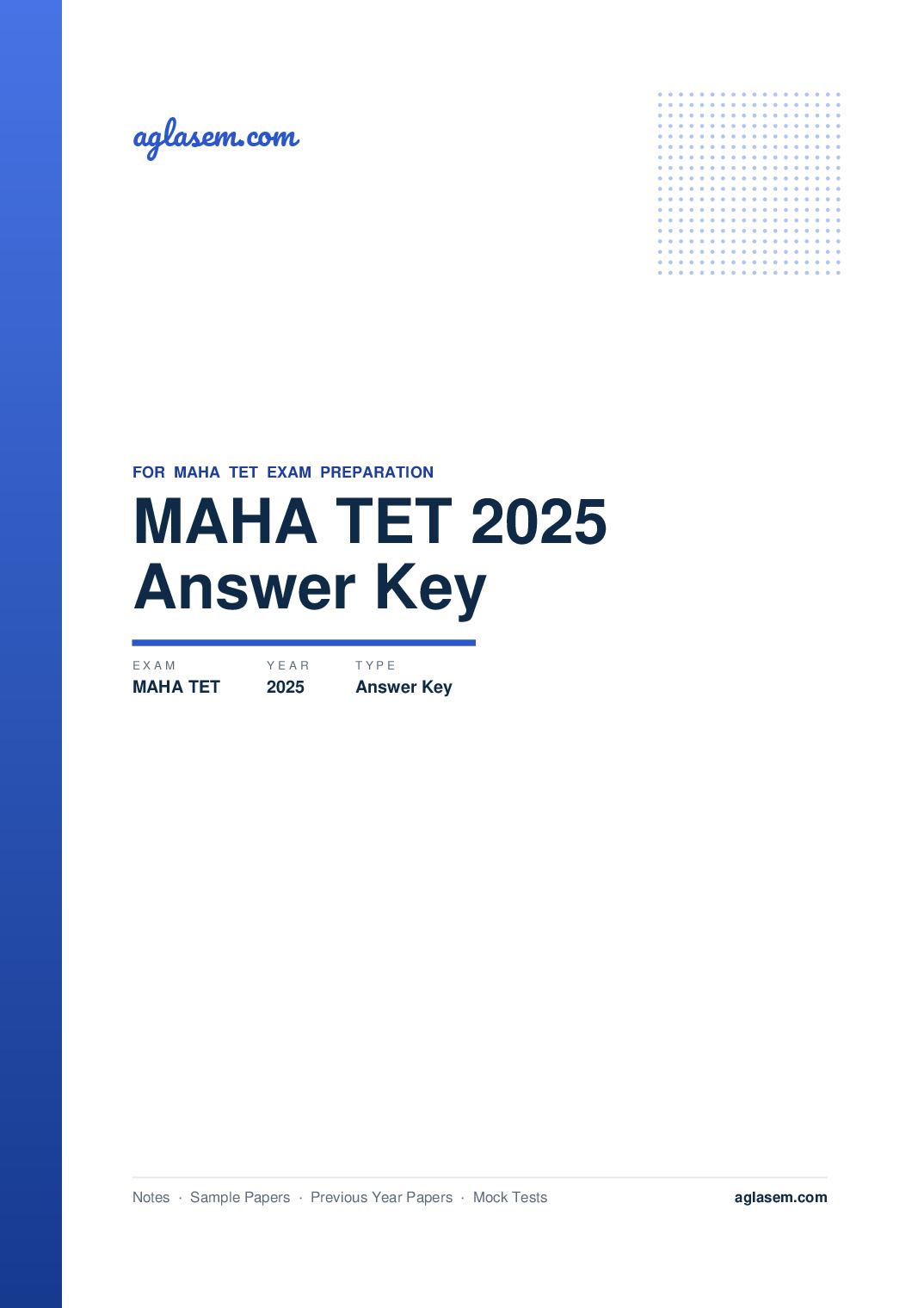 MAHA TET 2025 Answer Key I - Page 1 of 3