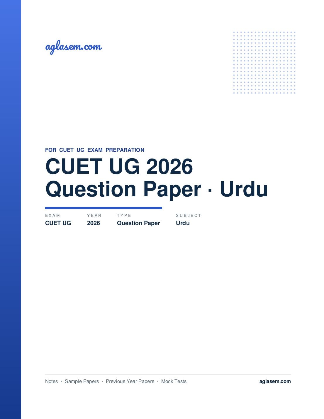 CUET UG 2026 Question Paper Urdu - Page 1 of 49
