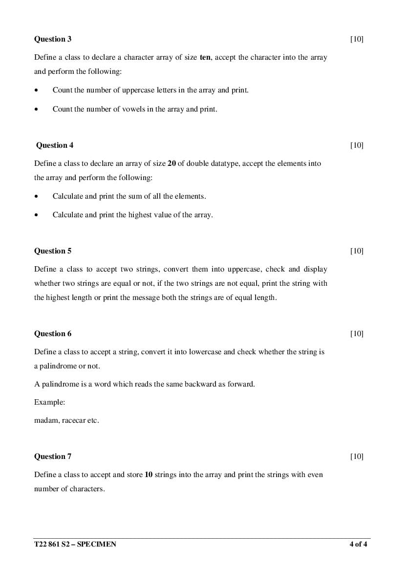 Icse class 10 computer applications sample paper 2022