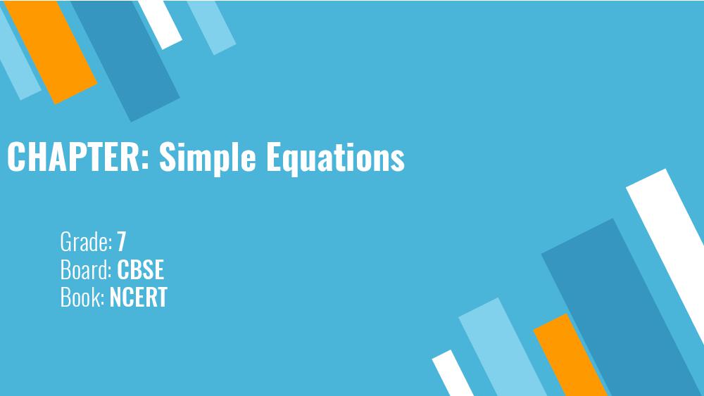 Teaching Material Class 7 Maths Simple Equations - Page 1