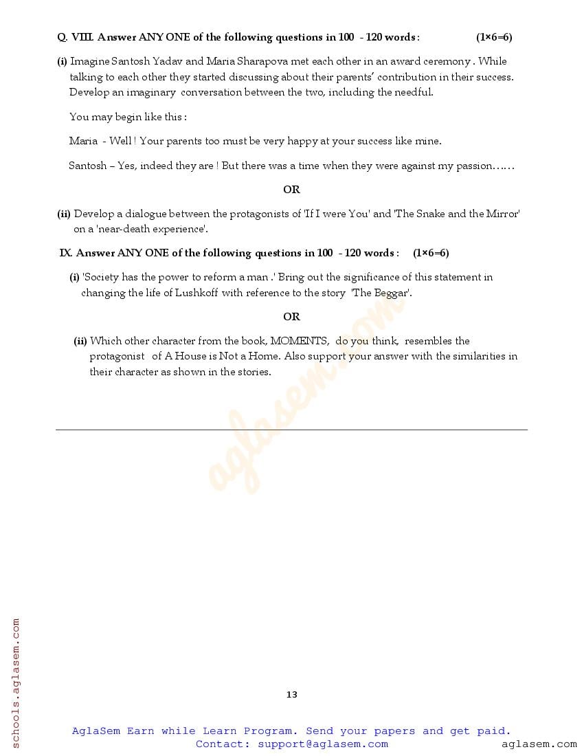 class 9 english holiday homework 2023 pdf