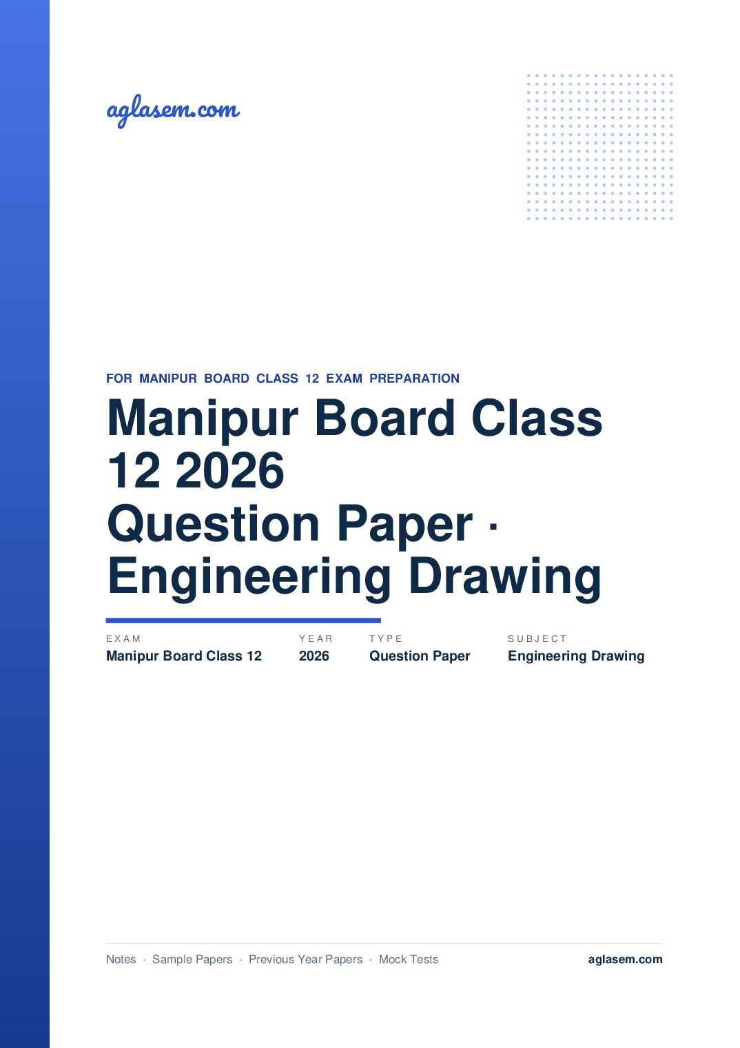 Manipur Board Class 12 Question Paper 2026 for Engineering Drawing - Page 1 of 7