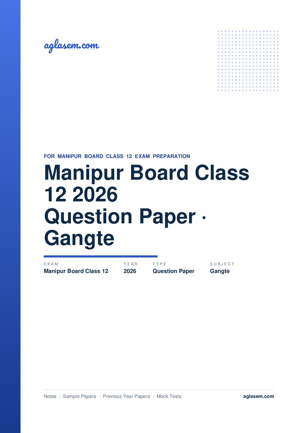 Manipur Board Class 12 Question Paper 2026 for Gangte - Page 1 of 6