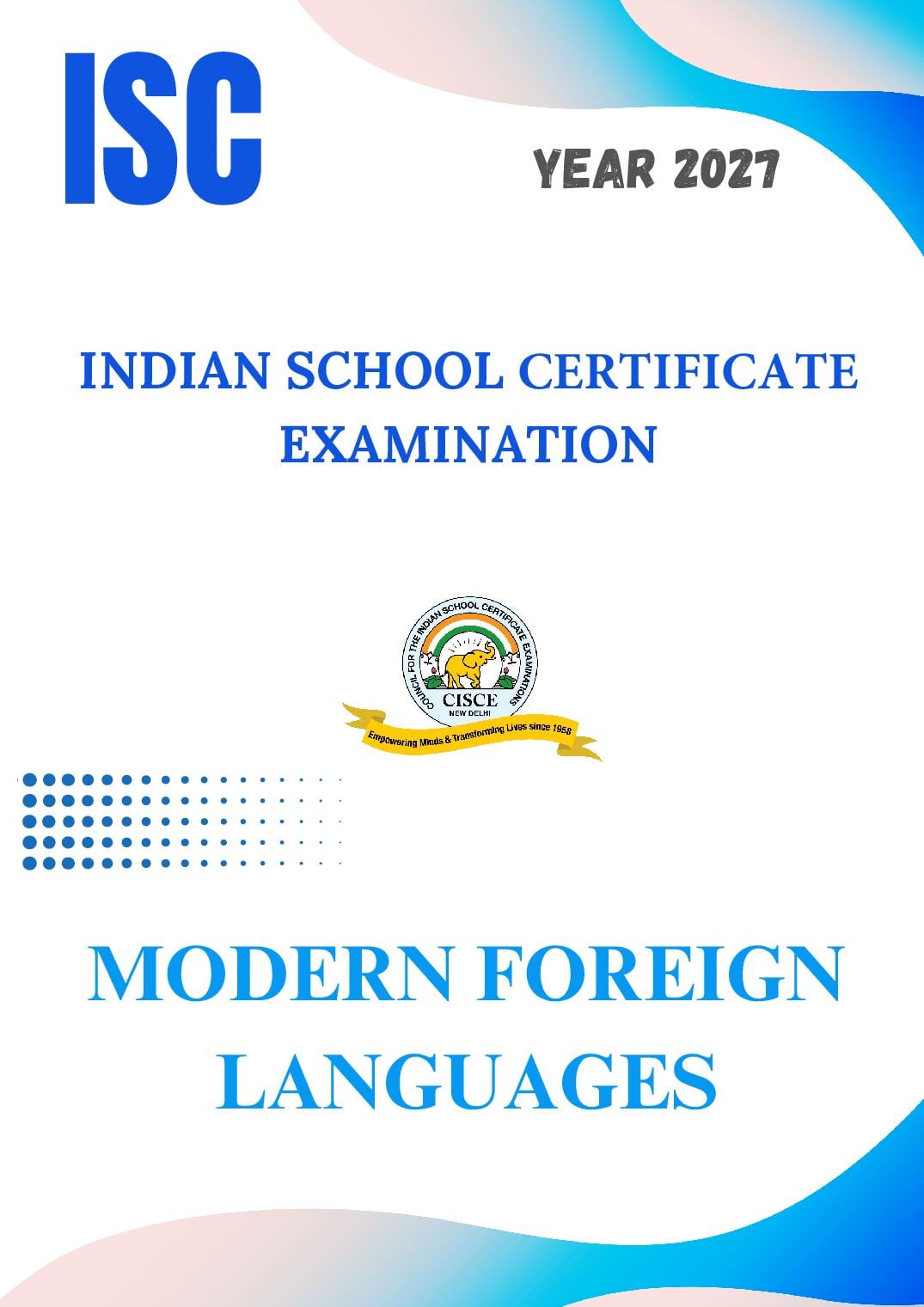 ISC Class 11 Syllabus 2027 Modern Foreign Languages - Page 1 of 5