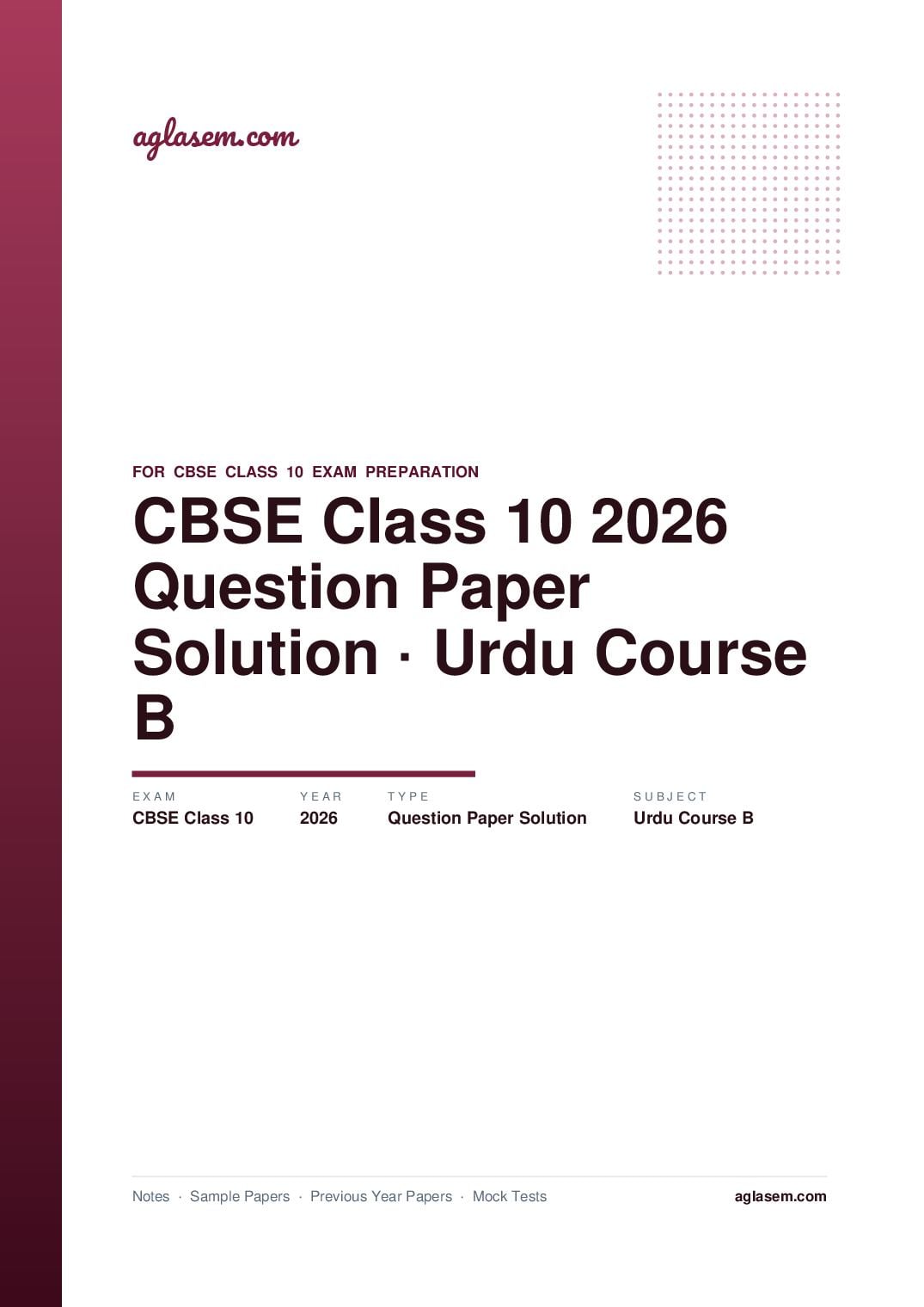 CBSE Class 10 Question Paper 2026 Solution Urdu Course-B - Page 1 of 26