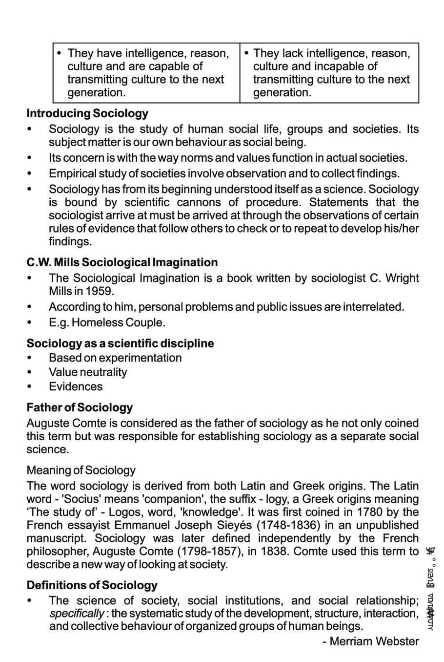 cbse-notes-class-11-sociology-sociology-and-society-aglasem-schools