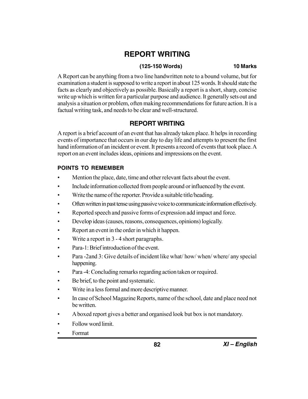 book review format isc class 11