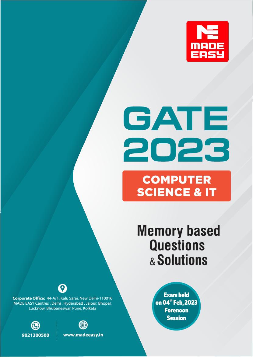 GATE 2023 Question Paper with Solutions - CS - by Made Easy - Page 1