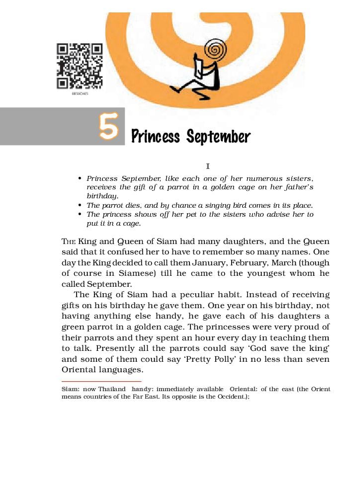 NCERT Book Class 8 English (It So Happened) Chapter 5 Princess September - Page 1