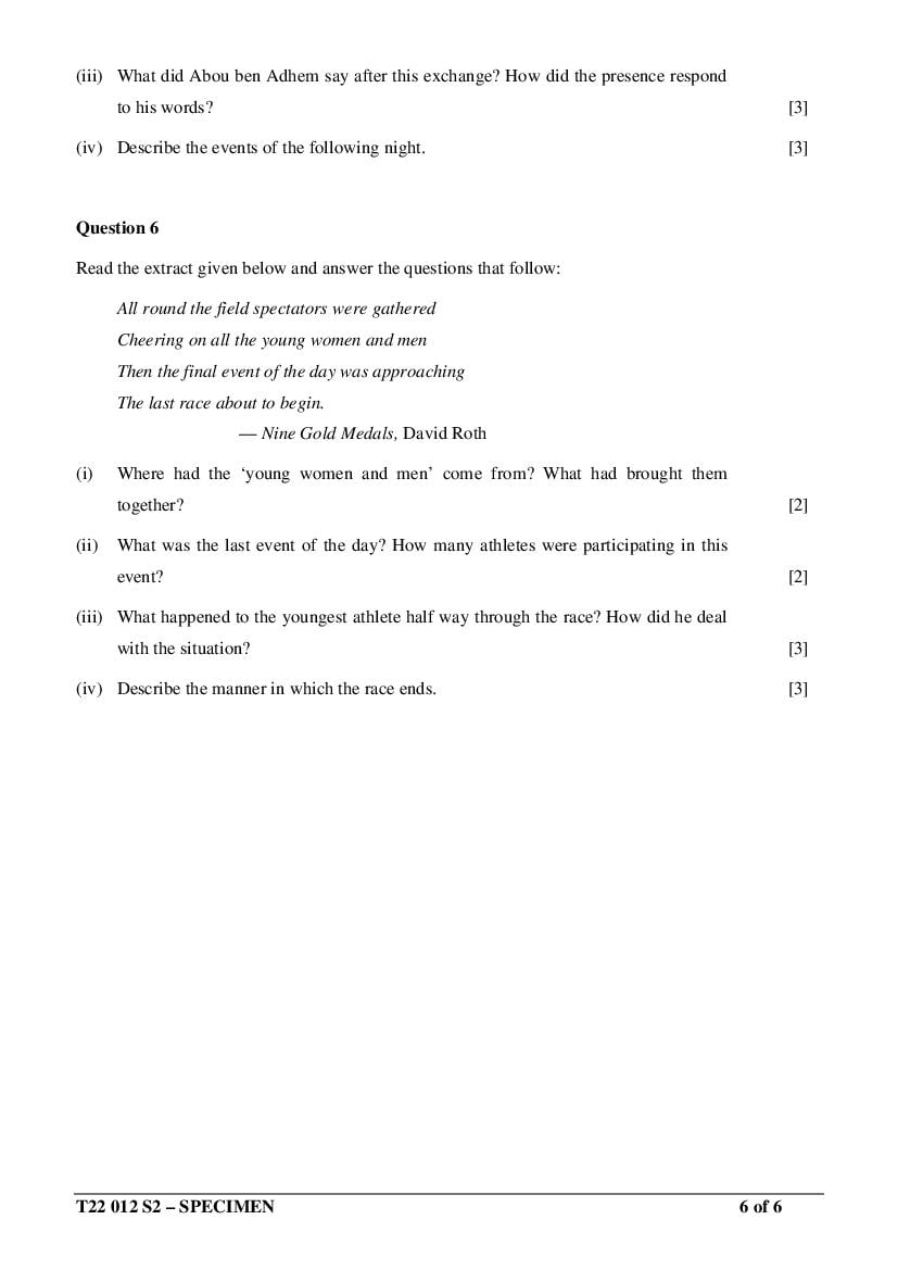 Icse Class 10 Literature In English Paper 2 Sample Paper 2022 0967