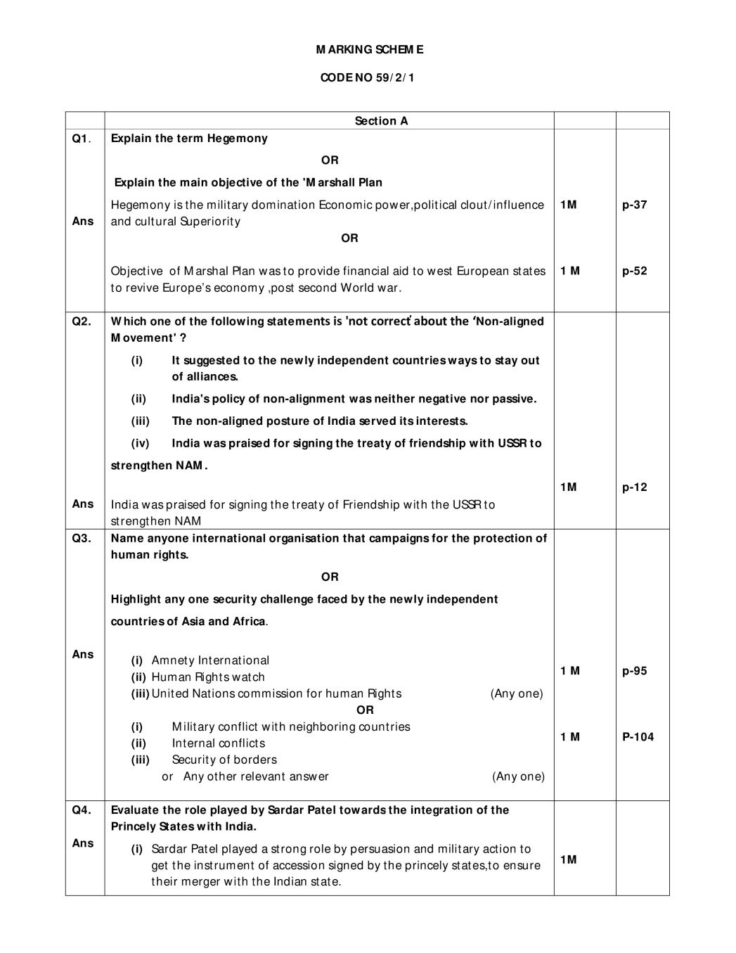 CBSE Class 12 Political Science Question Paper 2019 Set 2 Solutions - Page 1