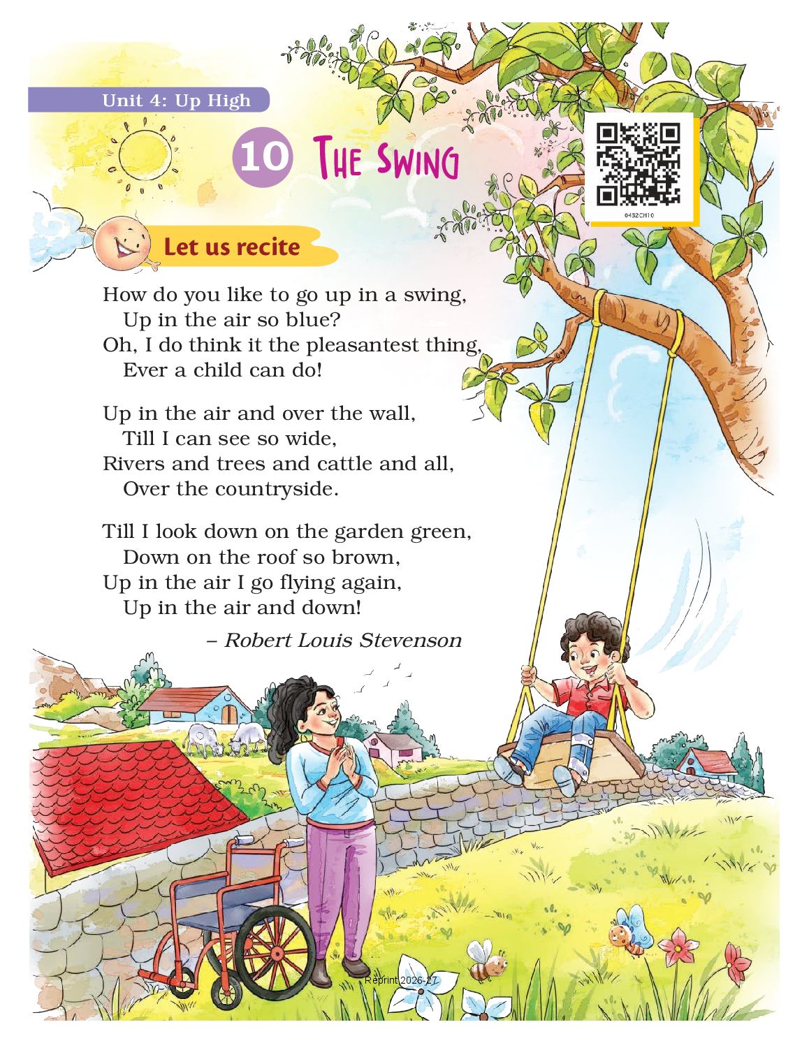 NCERT Book Class 4 English (Santoor) Chapter 10 The Swing - Page 1 of 8