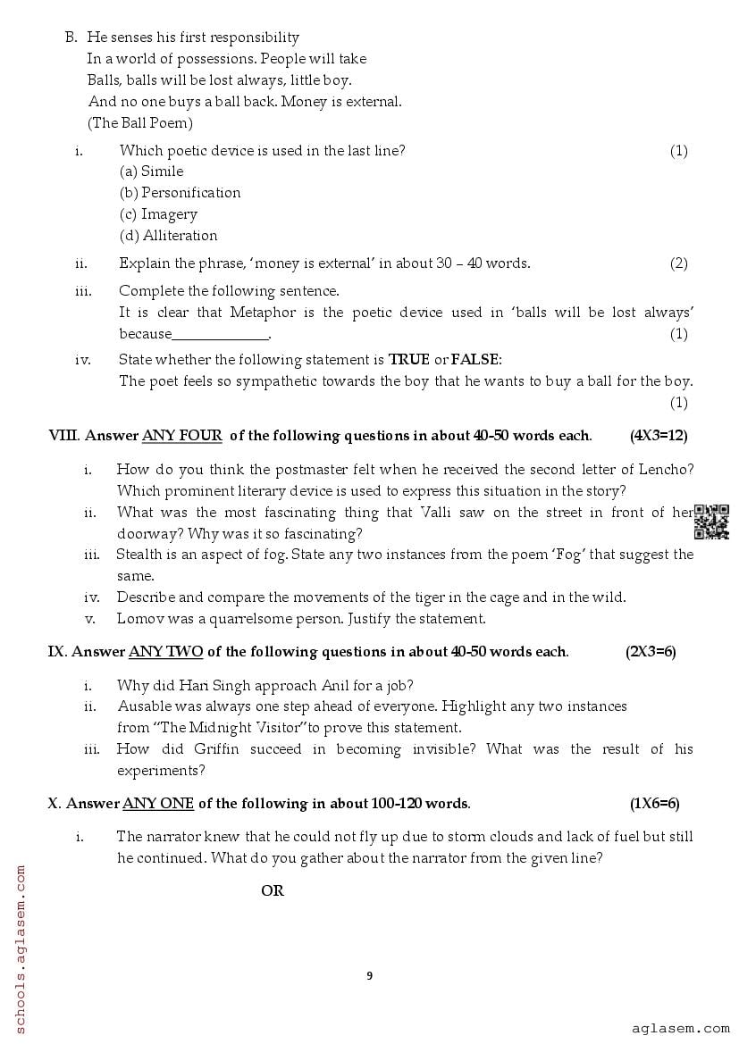 science half yearly question paper class 10 english medium