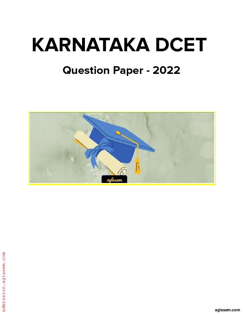 Karnataka Diploma CET 2022 Question Paper - Page 1