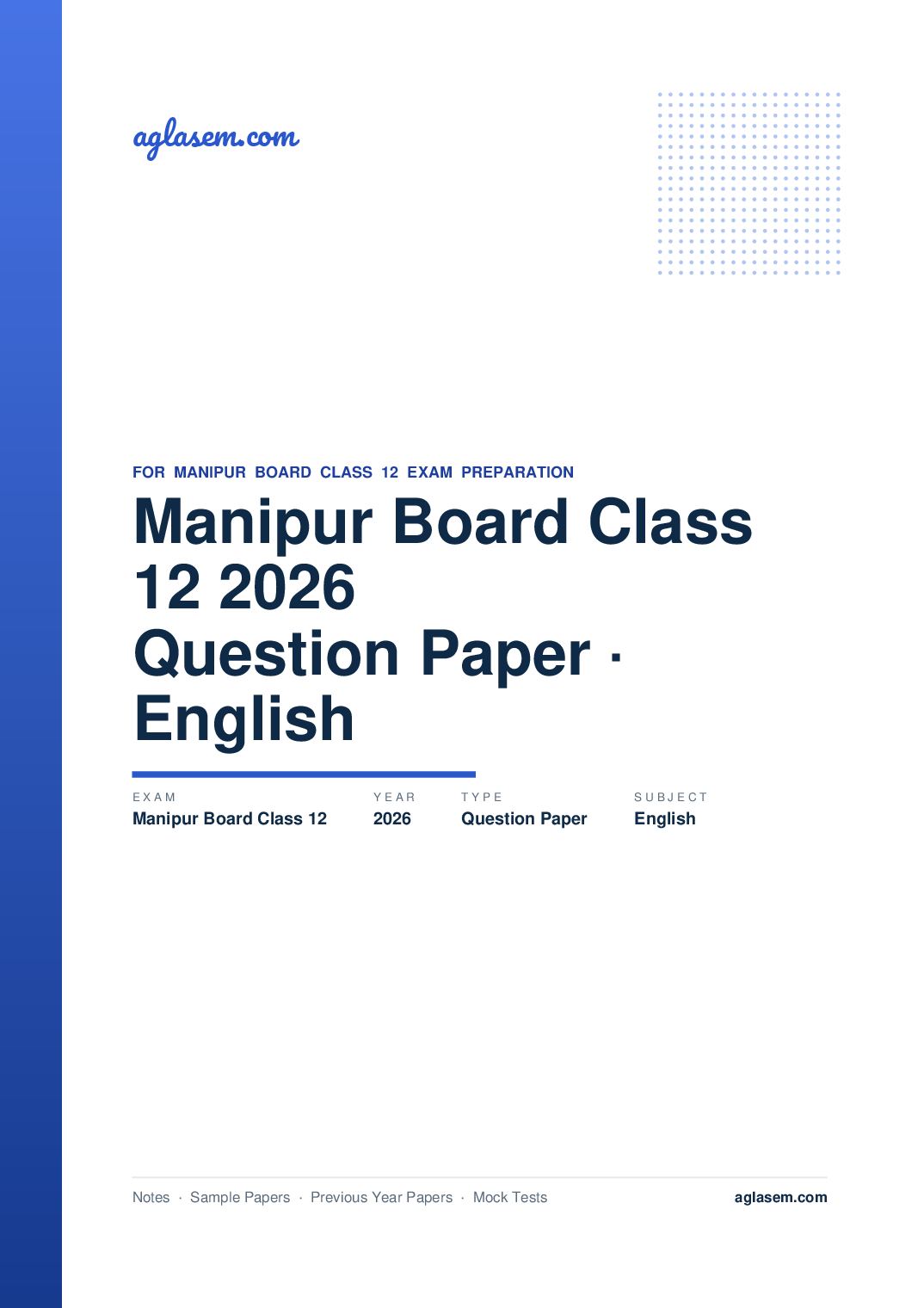 Manipur Board Class 12 Question Paper 2026 for English - Page 1 of 13