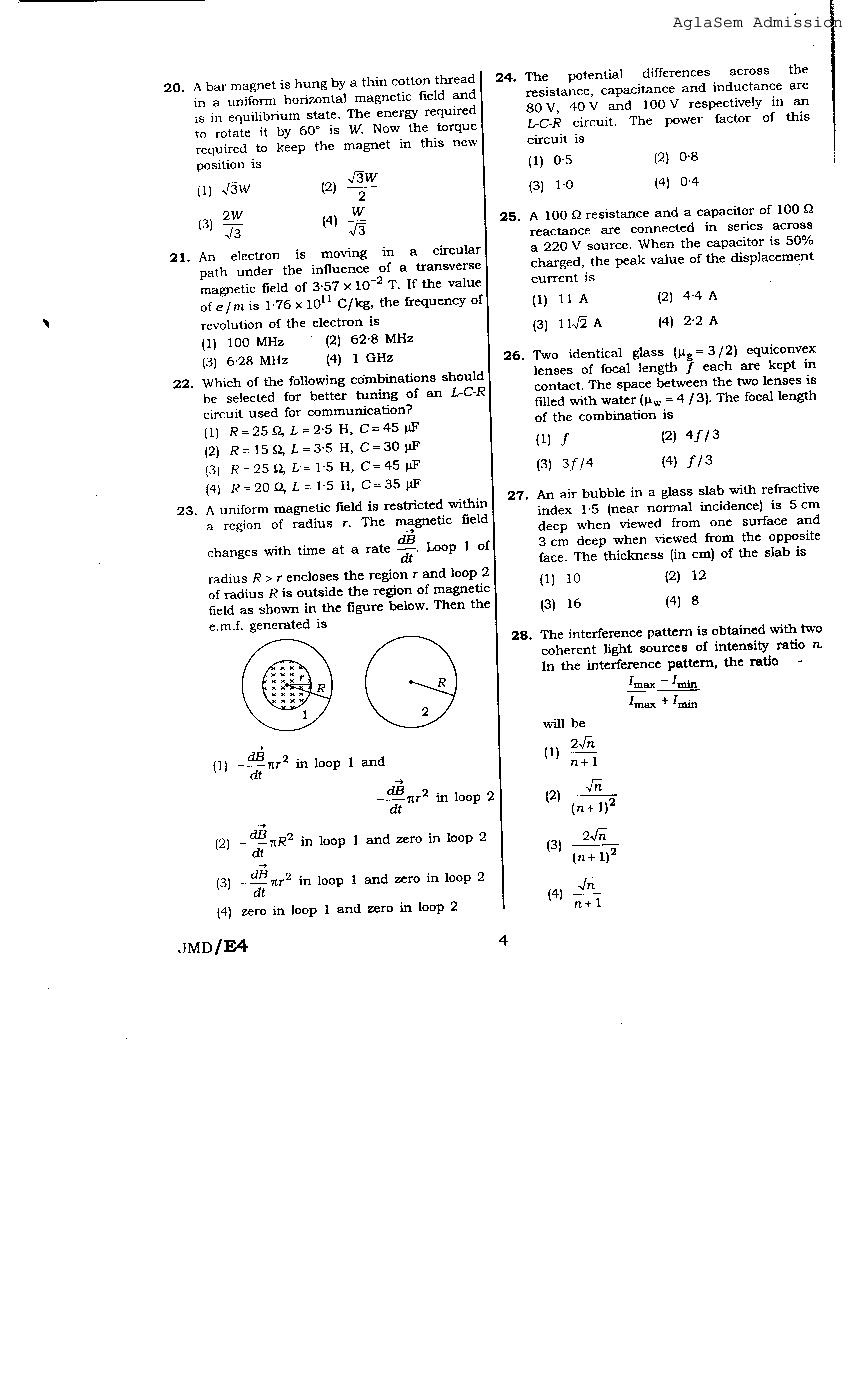 NEET 2016 Question Paper 24 Jul