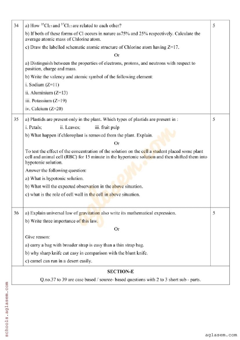 Class 9 Sample Paper 2024 Annual Exam, Half Yearly - Download PDF