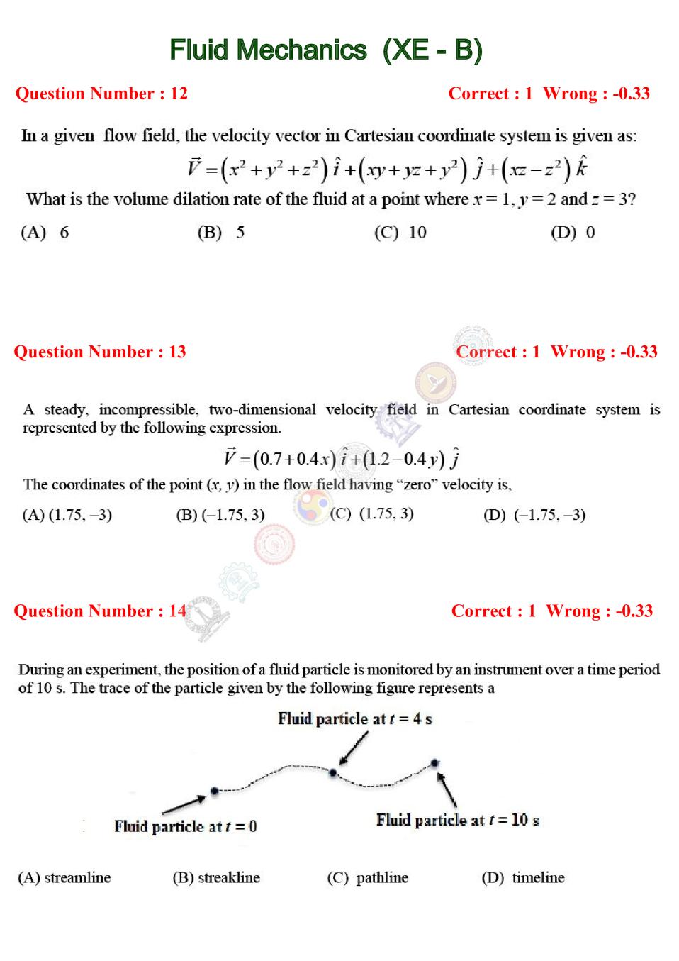 GATE 2016 Engineering Sciences (XE-B) Question Paper with Answer - Page 1