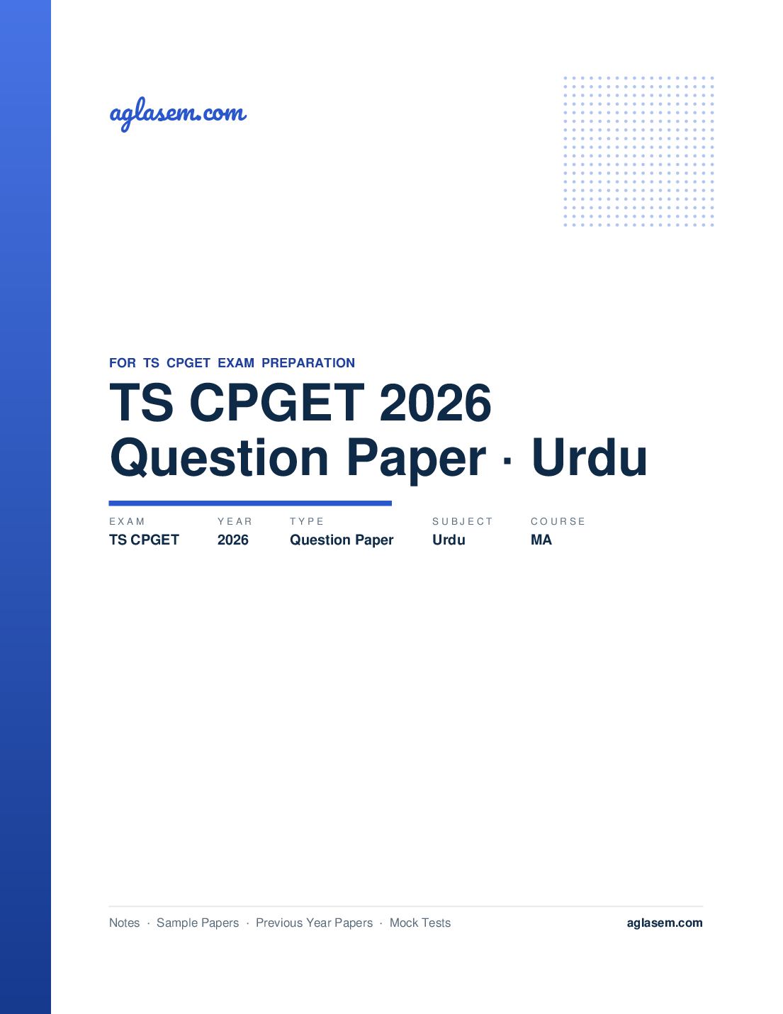 TS CPGET 2026 Question Paper MA Urdu - Page 1 of 43