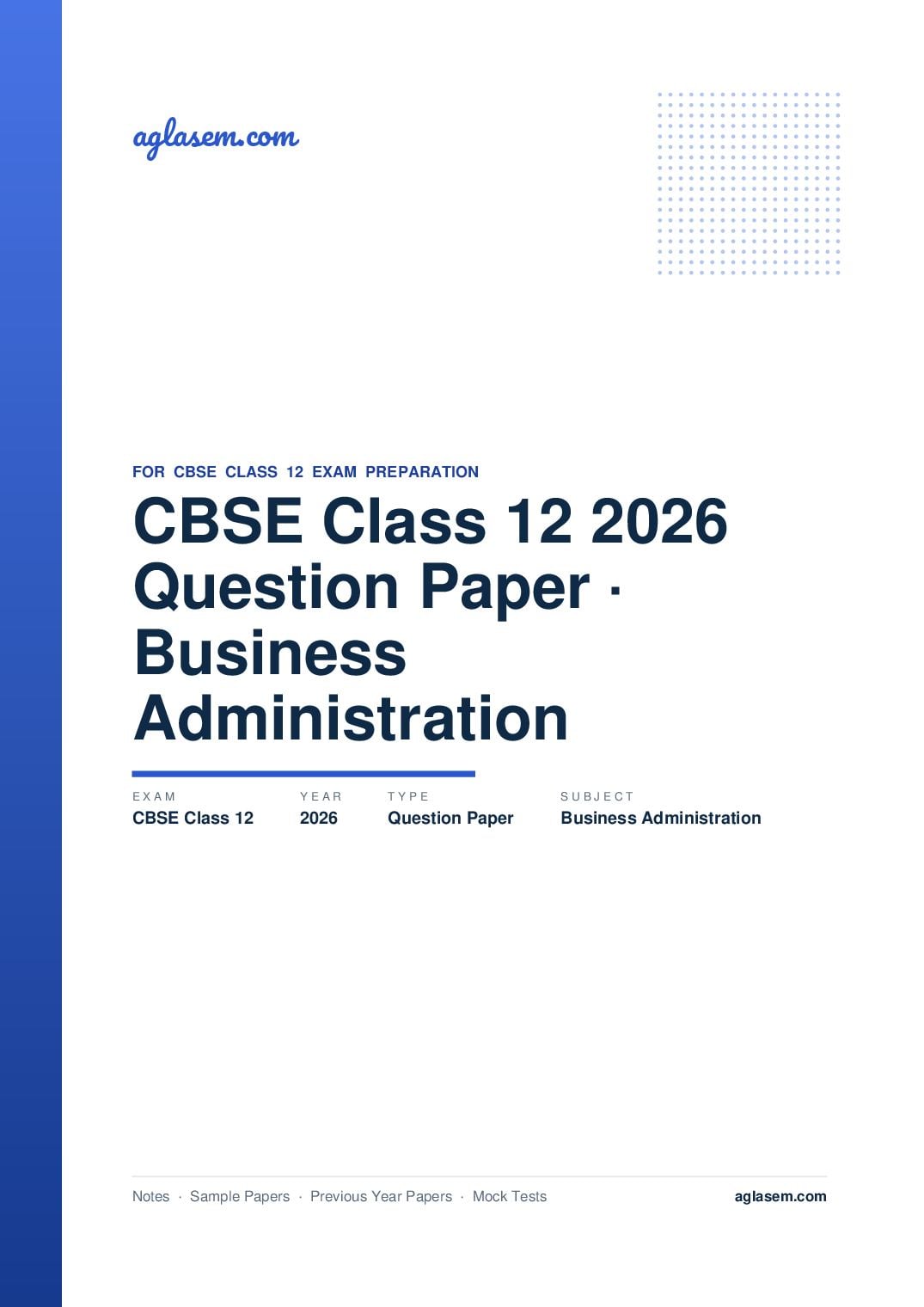 CBSE Class 12 Question Paper 2026 Business Administration - Page 1 of 25
