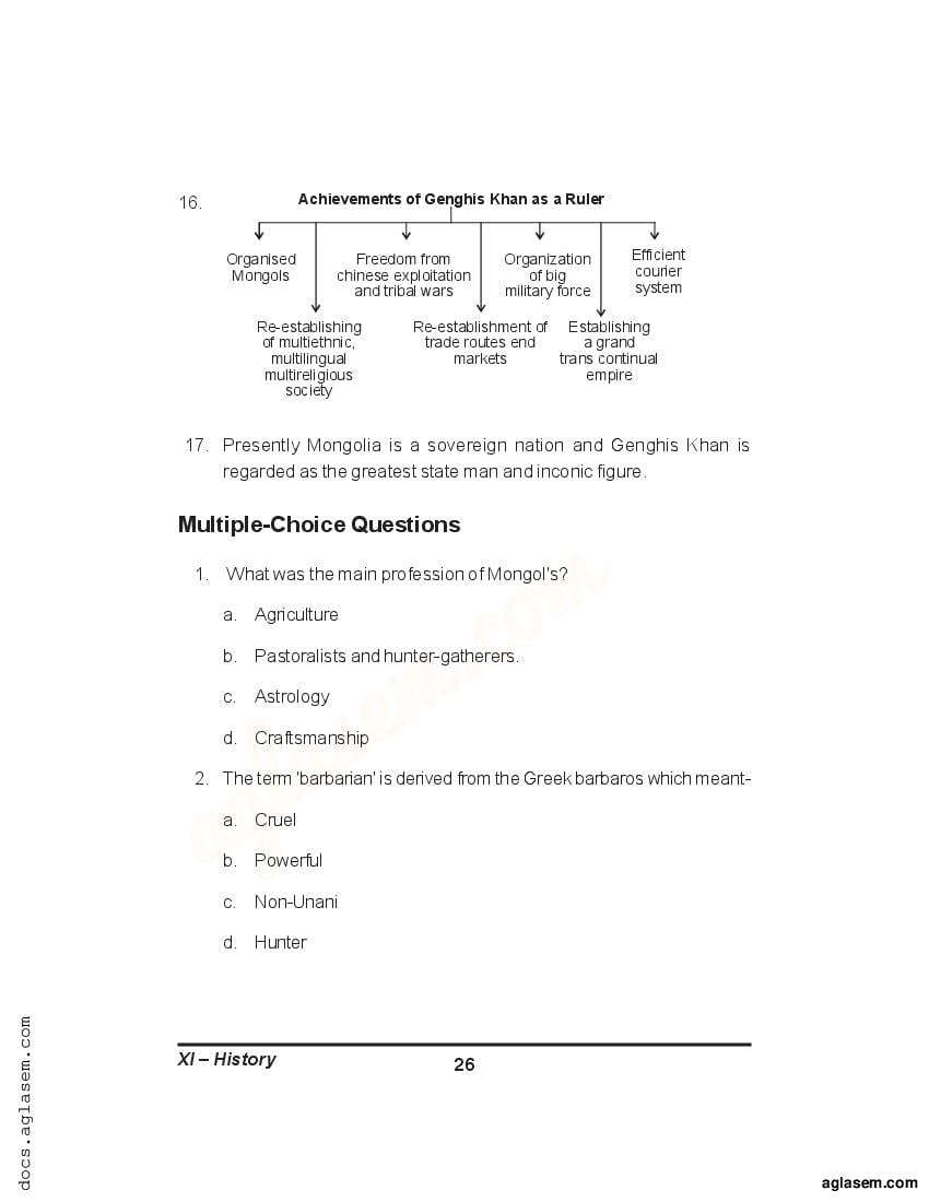 Class 11 History Notes for Nomadic Empires (PDF) - Study Material - AglaSem