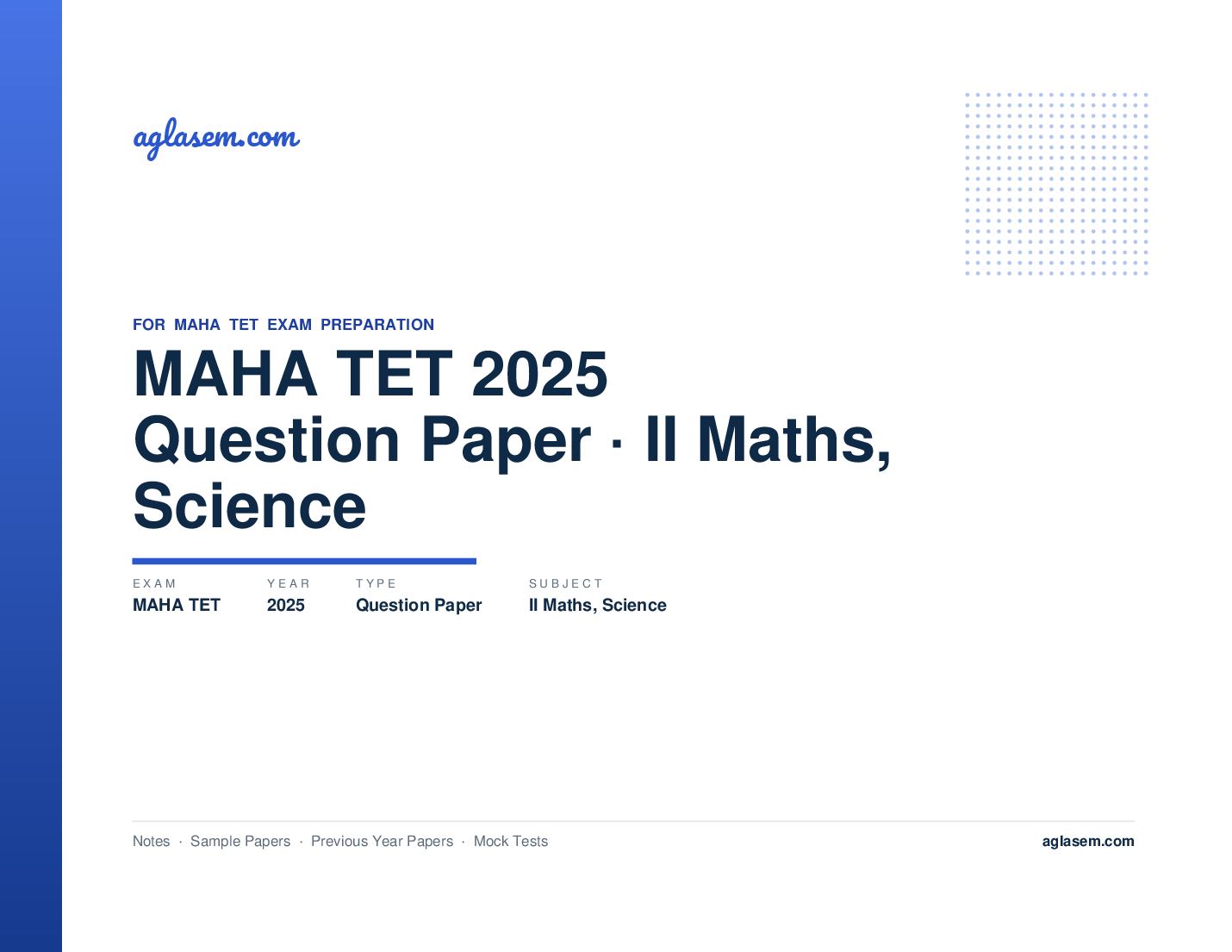 MAHA TET 2025 Question Paper II Maths & Science - Page 1 of 16