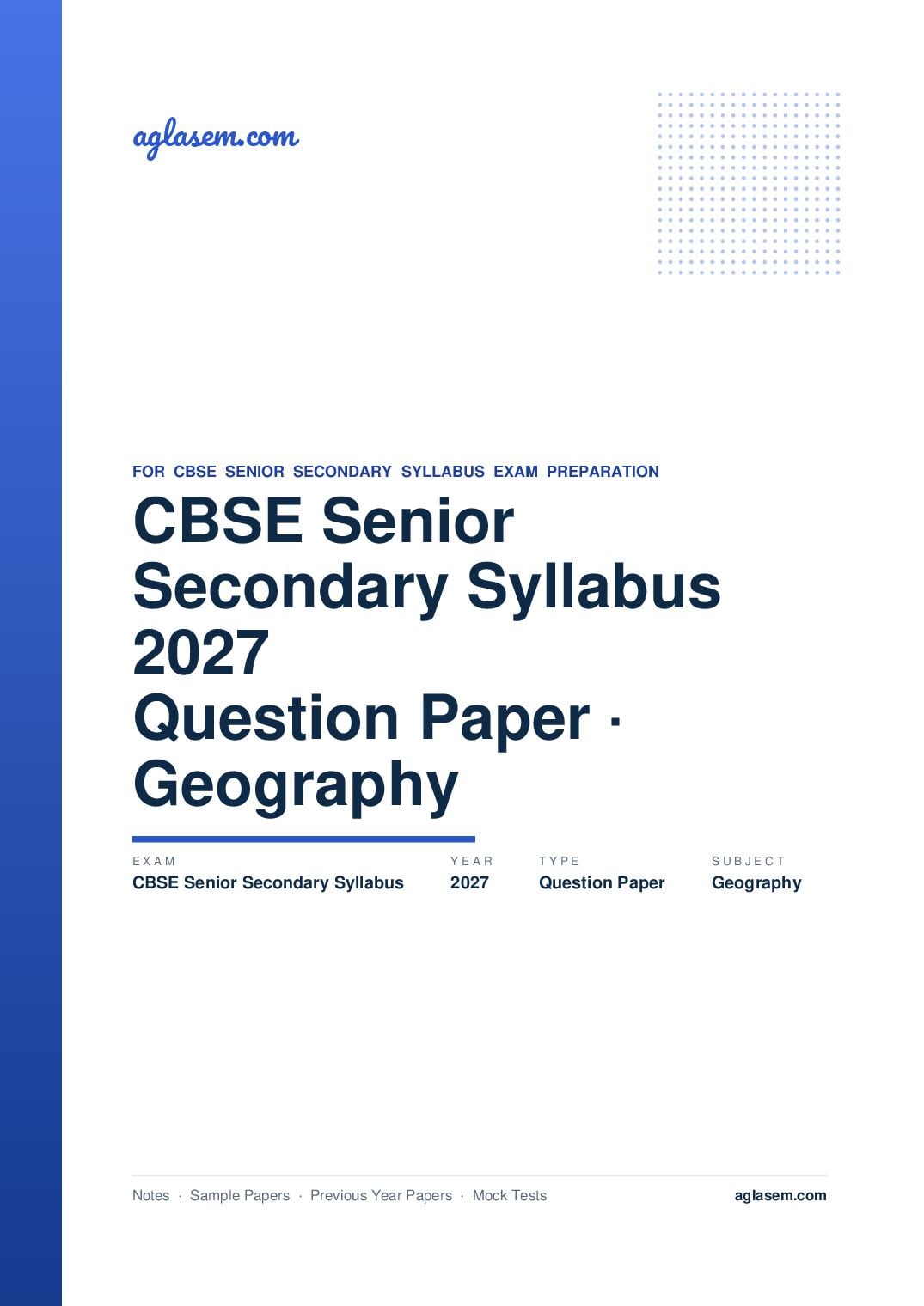 CBSE Senior Secondary Syllabus 2027 Geography - Page 1 of 21
