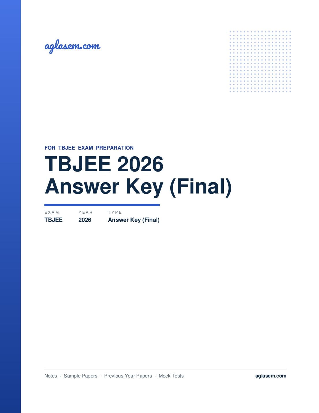 TBJEE 2026 Answer Key (Final) - Page 1 of 6