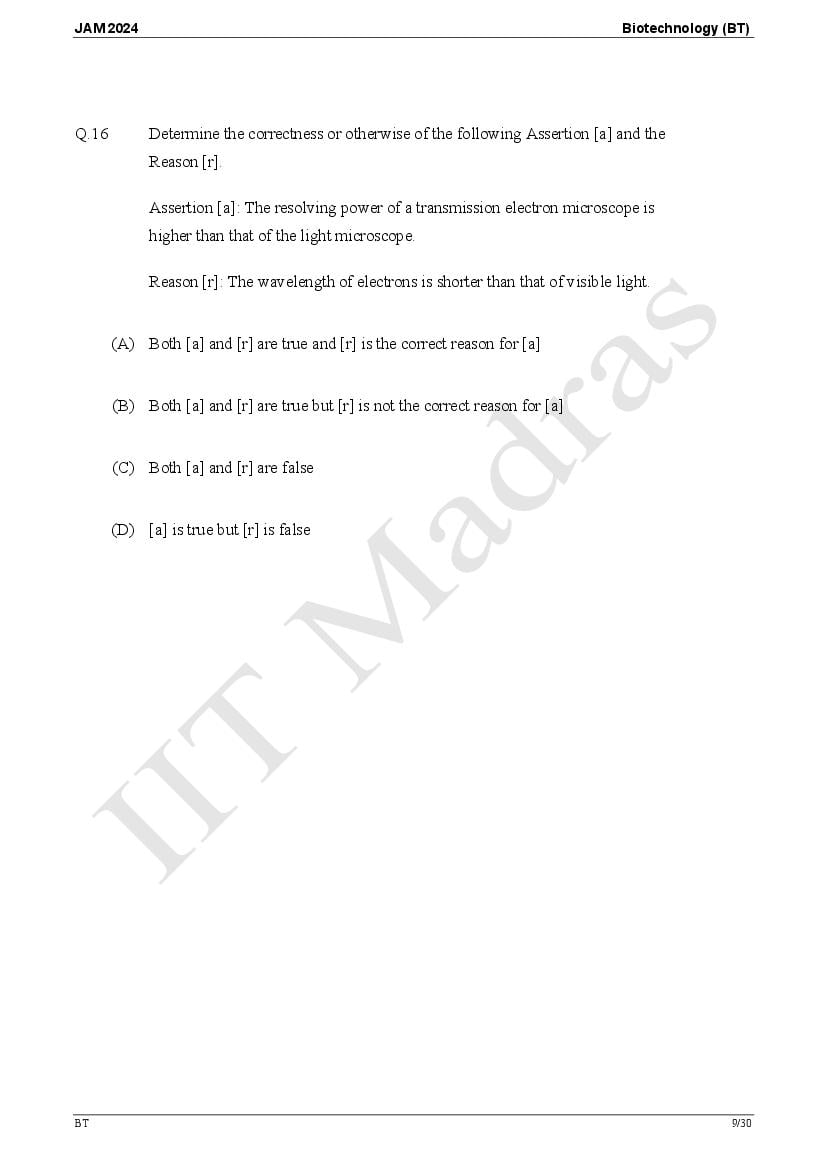 IIT JAM 2024 Question Papers PDF with Answer Keys (7 Papers)