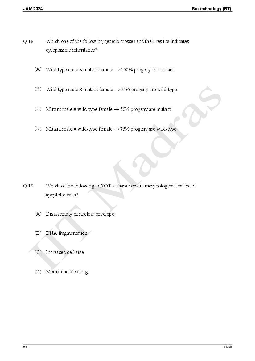 IIT JAM 2024 Question Papers PDF with Answer Keys (7 Papers)