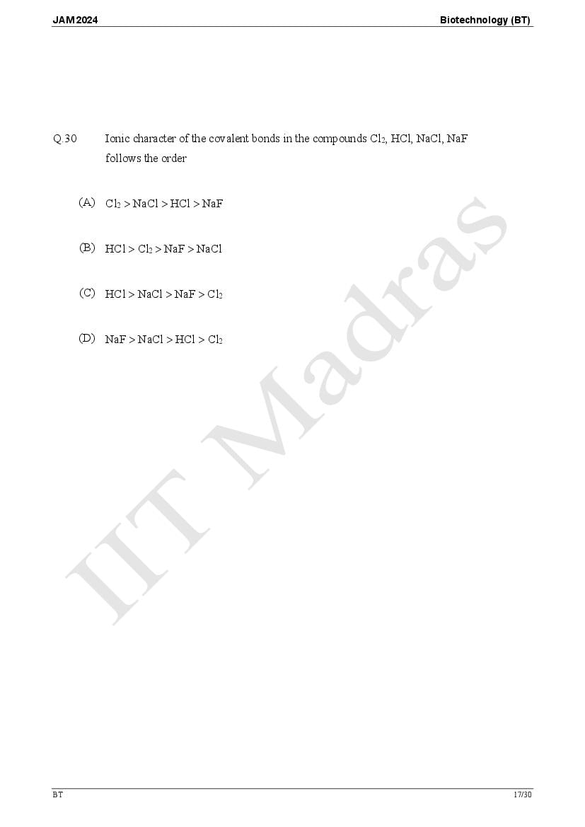 IIT JAM 2024 Question Papers PDF with Answer Keys (7 Papers)