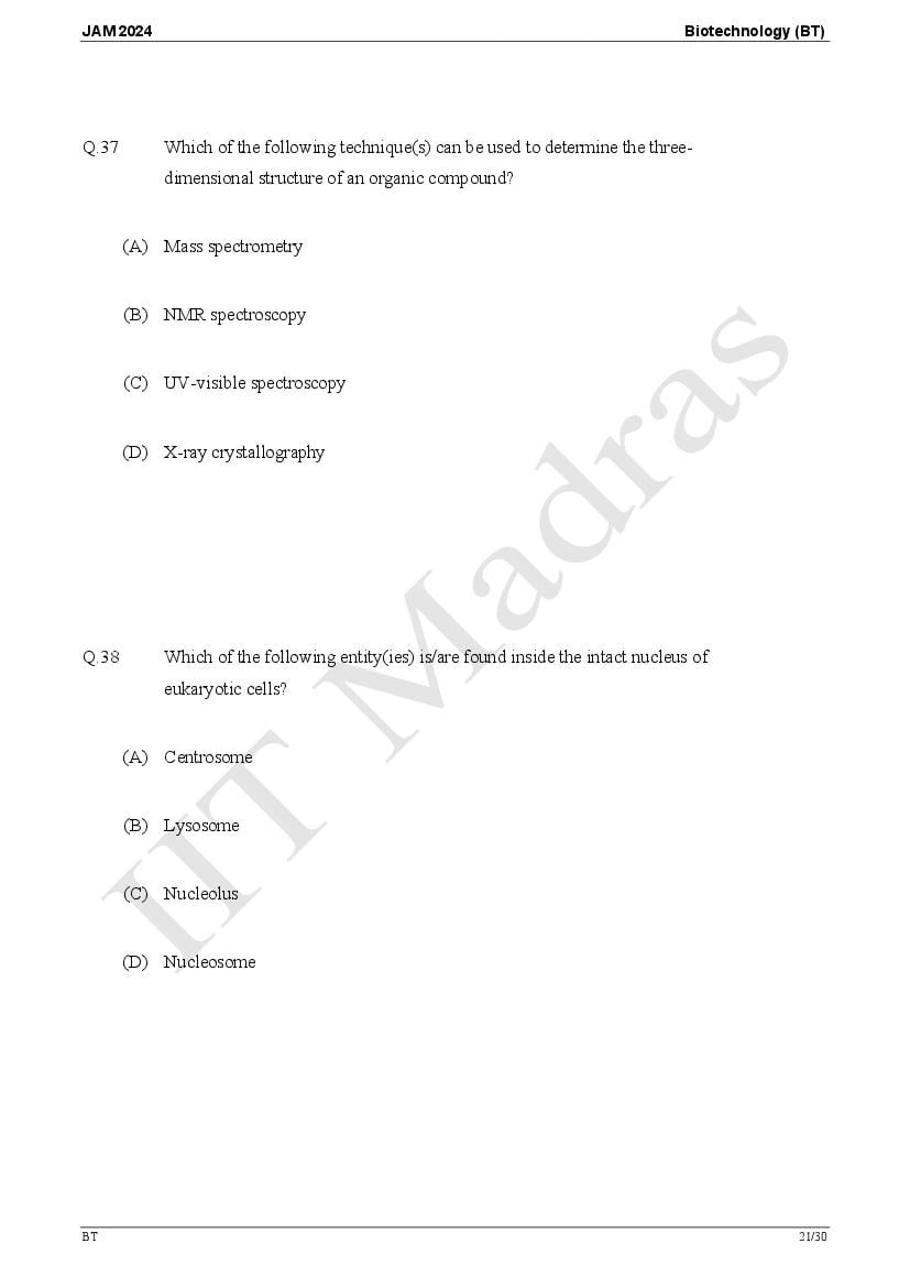 IIT JAM 2024 Question Papers PDF with Answer Keys (7 Papers)