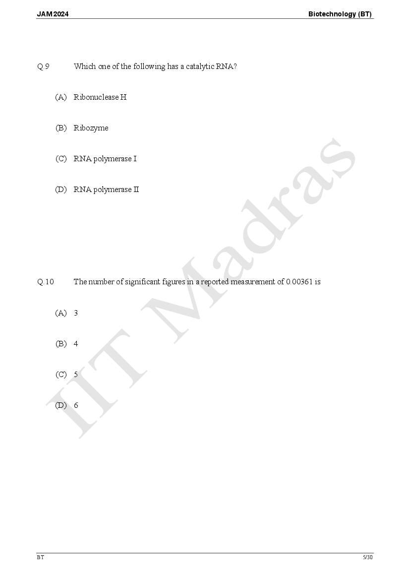 IIT JAM 2024 Question Papers PDF with Answer Keys (7 Papers)