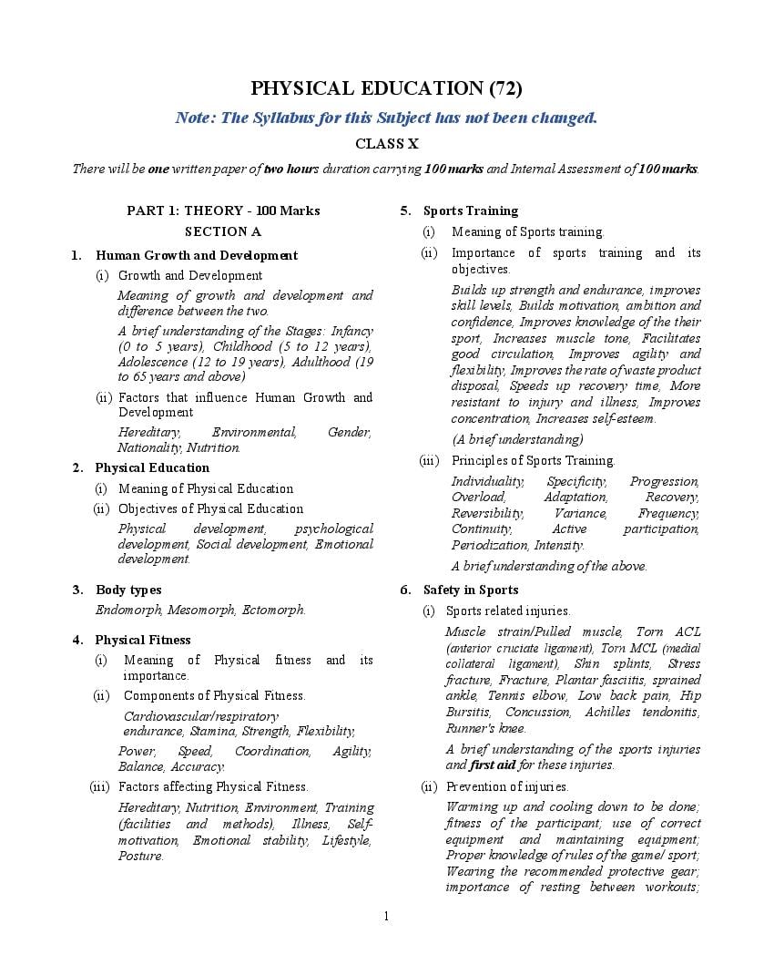 icse class 10 physical education question paper 2022