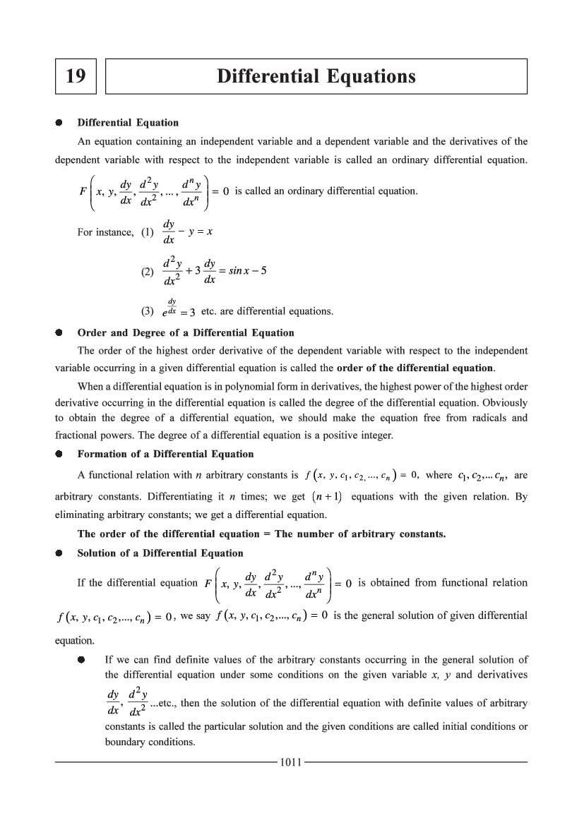 JEE Mathematics Question Bank - Differential Equations - Page 1
