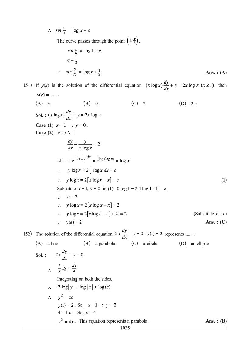 JEE Maths Question Bank for Differential Equation - AglaSem