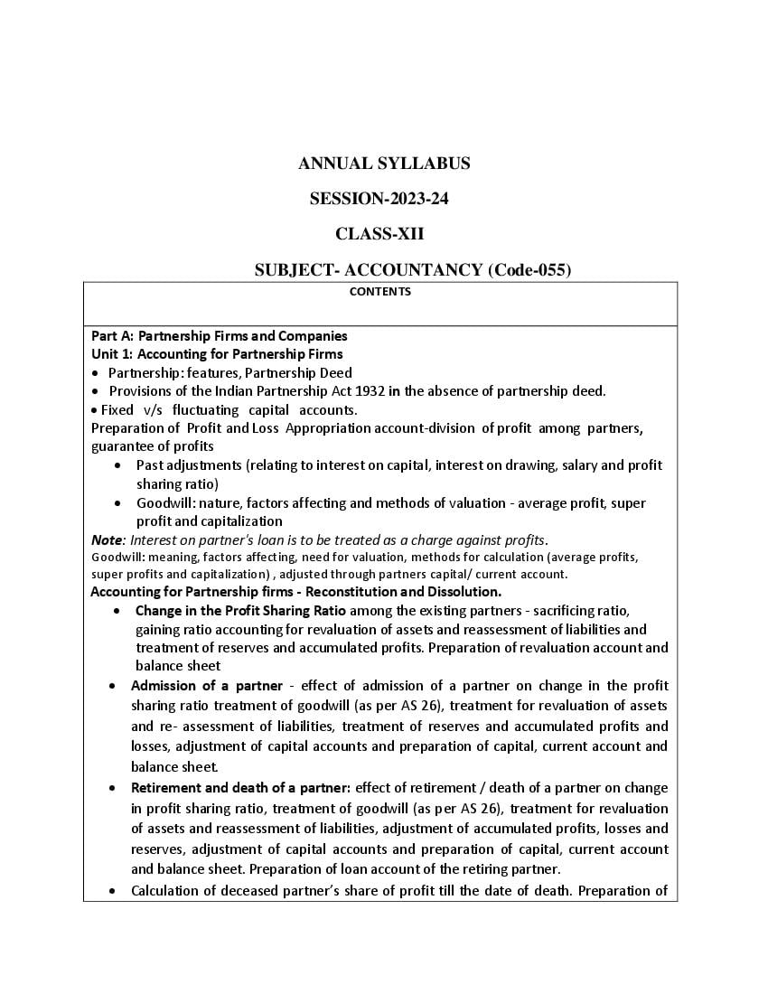 Edudel Syllabus Class 12 Accountancy - Page 1
