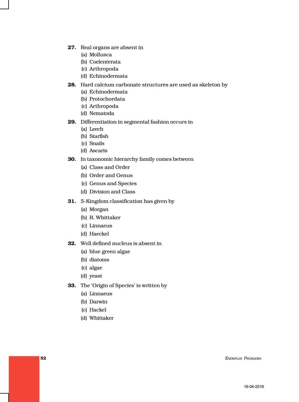 NCERT Exemplar Class 9 Science Unit 7 Diversity In Living Organisms
