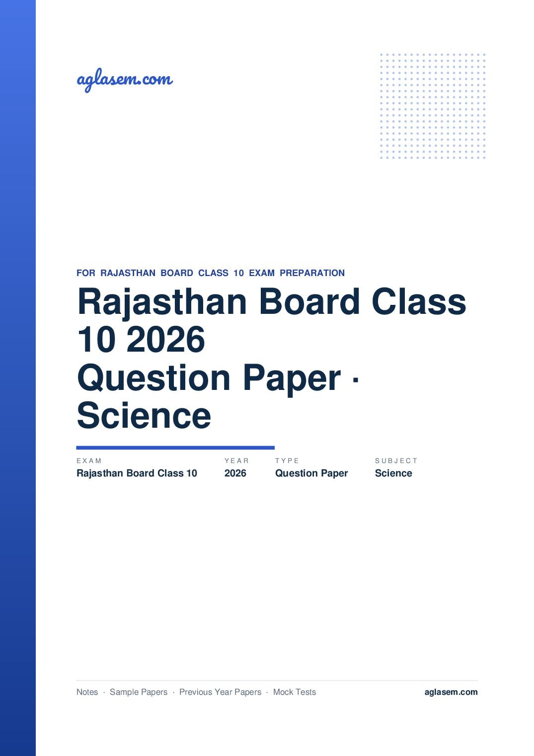 Rajasthan Board Class 10 Question Paper 2026 Science - Page 1 of 16